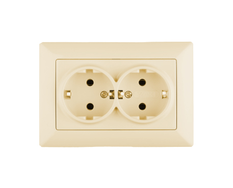 Double Prise 2P+ T Schuko beige