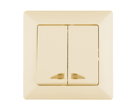 Interrupteur double  lumineux beige