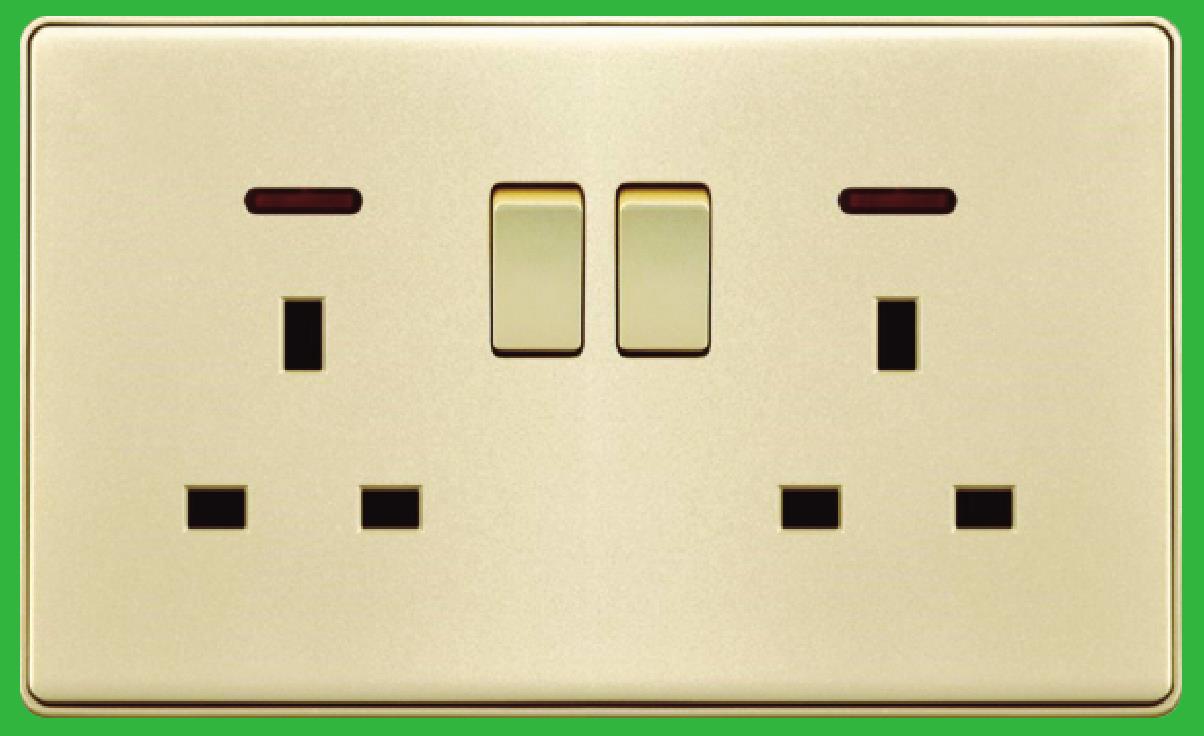 YAKIELEGANT series2G double 13A  socket with neonT1-048